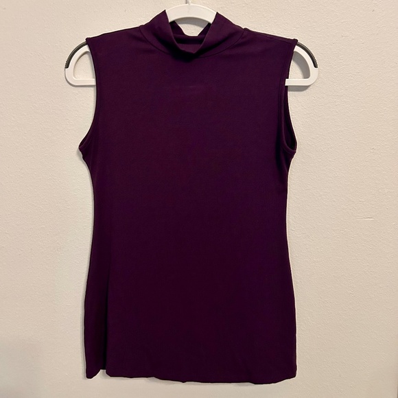 Purple Mock Turtle-neck, Sleeveless Top, NEVER WORN, Size Small - Picture 1 of 7
